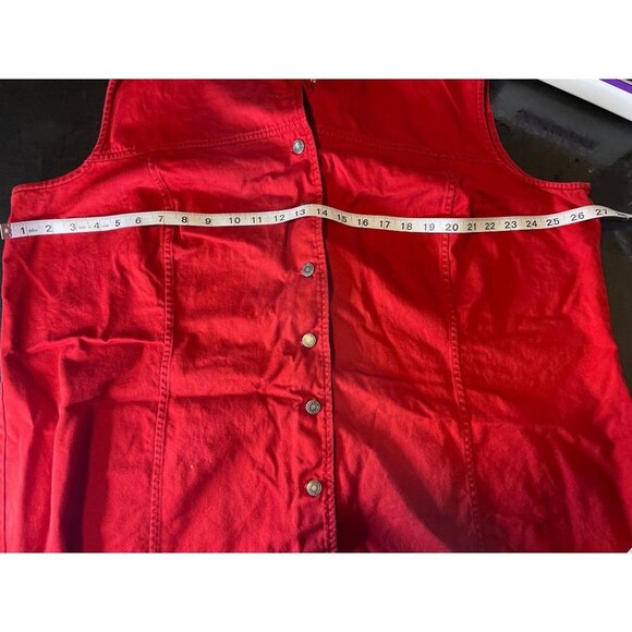 Charter Club Woman Red Button Down Collared Sleeveless Top Sz 24W - Picture 6 of 8